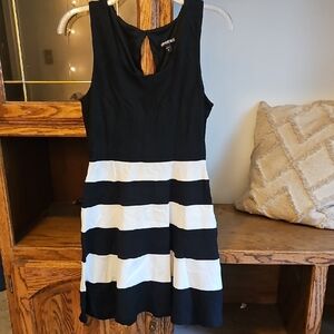 Express Black and White Sleeveless Dress